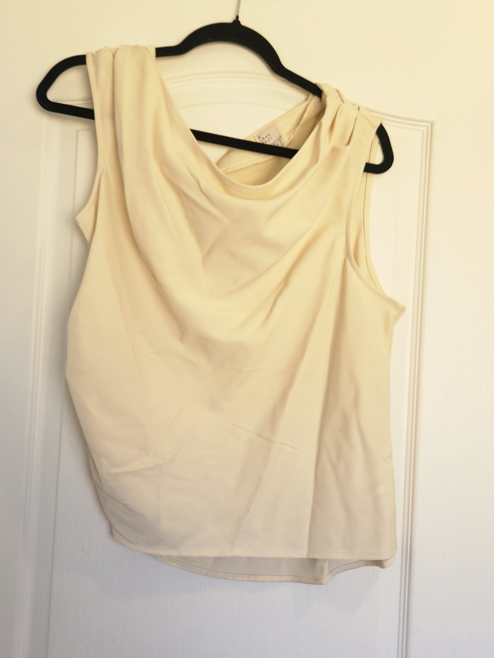 a new day Cream Draped Neck Sleeveless Tank Top L BNWT